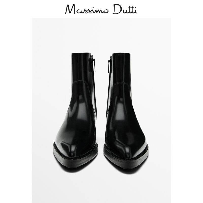 Discount Season Massimo Dutti Women's Shoes Black Polarized Blind Flat Flat Flat Boots 11112350800
