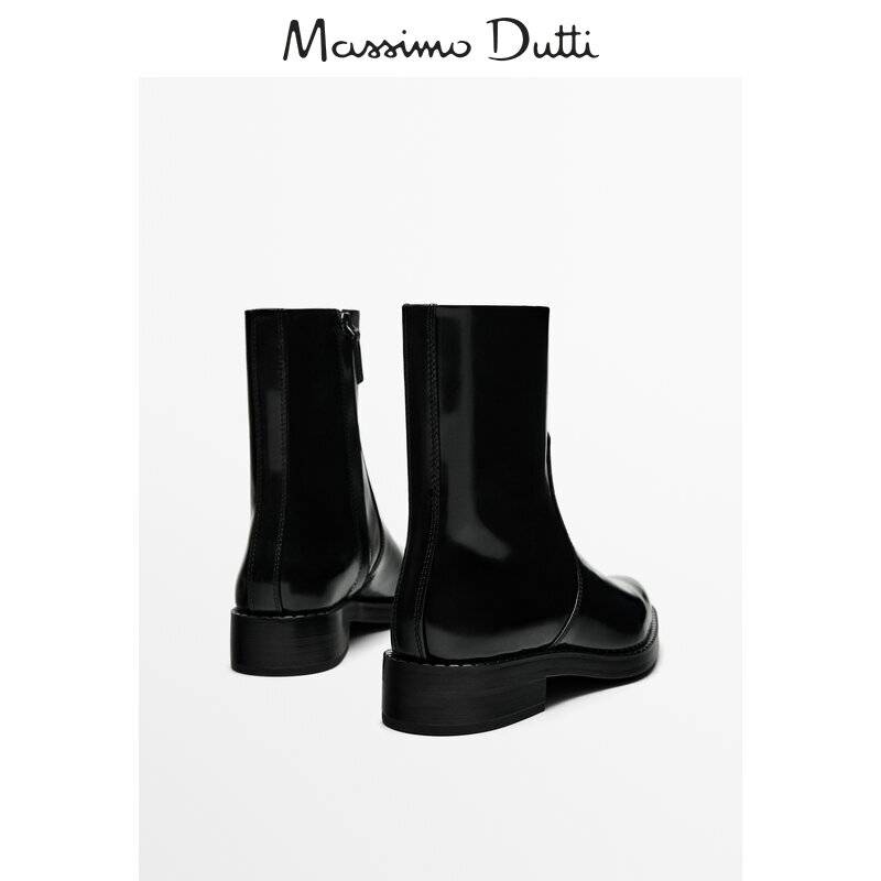 Discount Season Massimo Dutti Women's Shoes Black Polarized Blind Flat Flat Flat Boots 11112350800