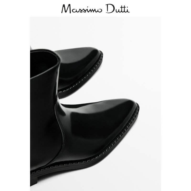 Discount Season Massimo Dutti Women's Shoes Black Polarized Blind Flat Flat Flat Boots 11112350800