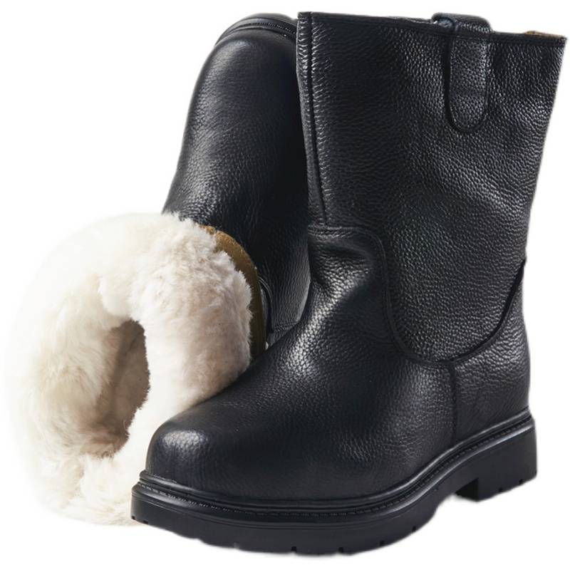 Guteter Leather Boots Northeast Snow Boots Men's Boots Terminal Fur Together Wool Spring Single Shoes Single High Martin Boots