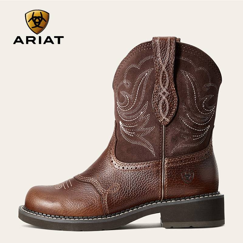 Imported ARIAT round -headed western denim boots women riding horse boots rubber bottom