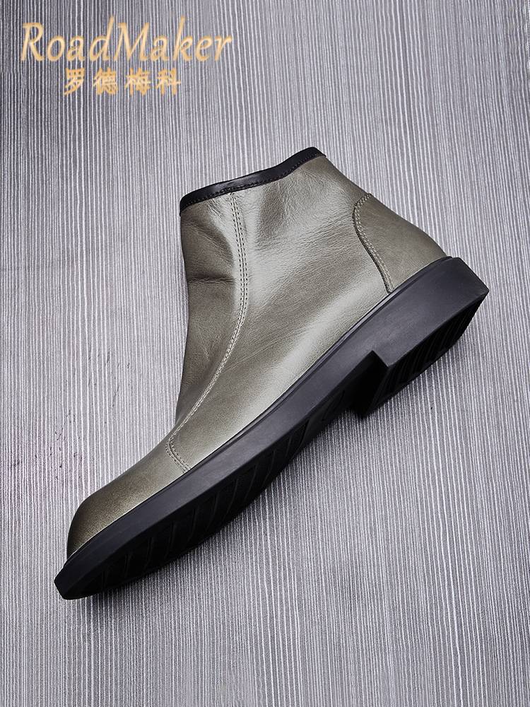 Rhodmek Chelsea boots men's summer air breathable versatile Martin boots high -top casual shoes men's head layer leather boots