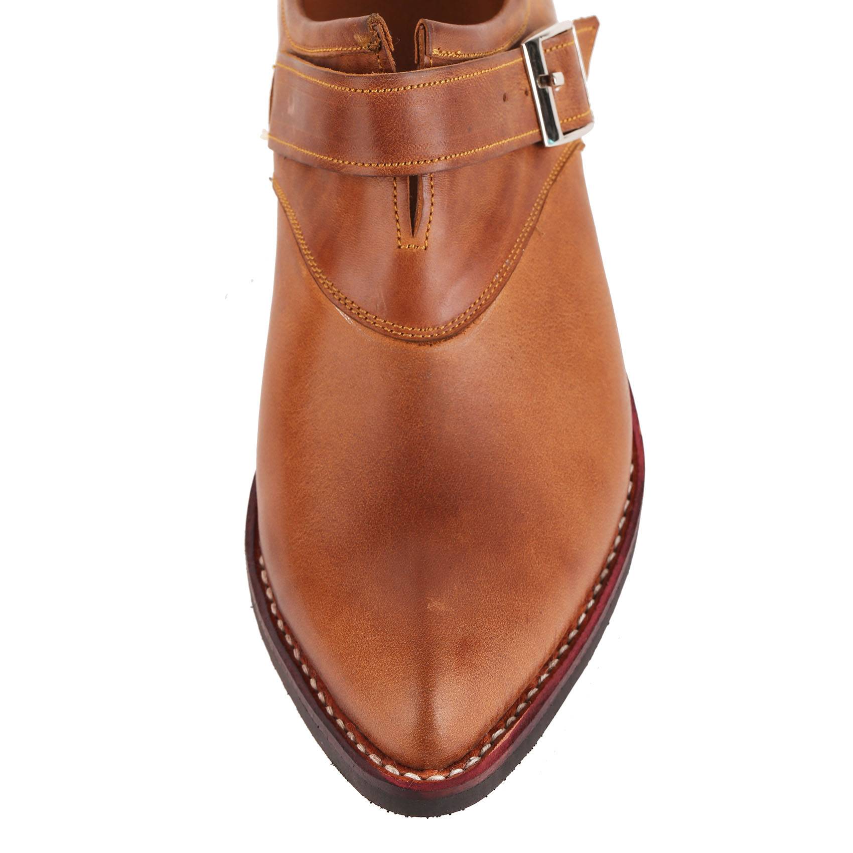 TB800 authentic brown -yellow leather handmade sewing American denim shoes and horse boots in the United States