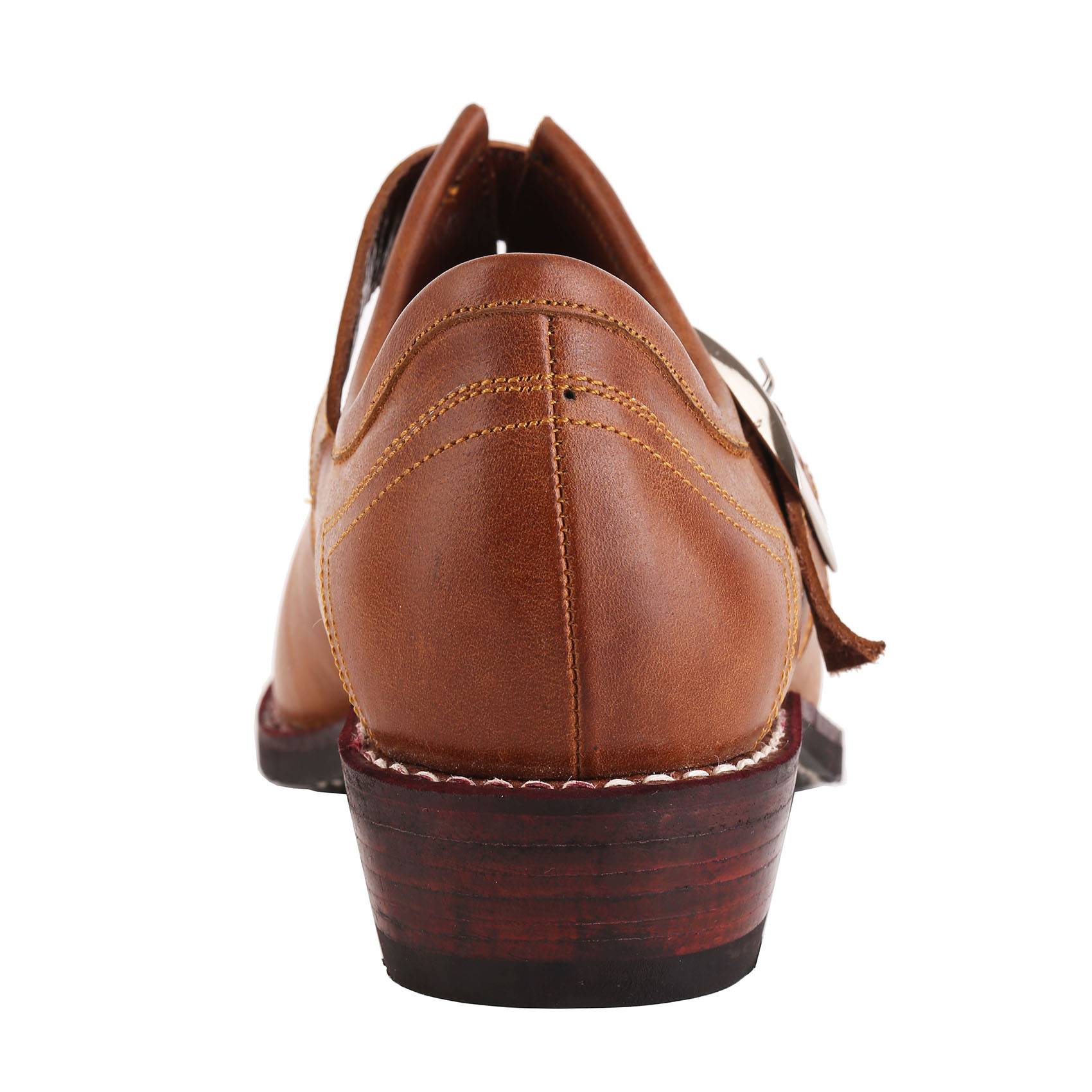 TB800 authentic brown -yellow leather handmade sewing American denim shoes and horse boots in the United States