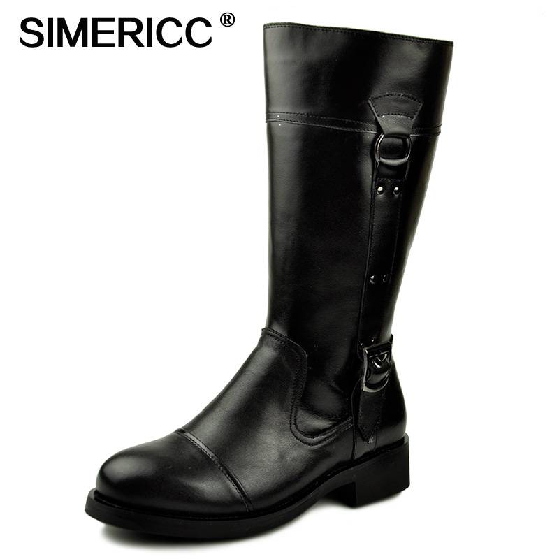Winter leather warm men's boots full cowhide boots men's high boots motorcycle parade 8282