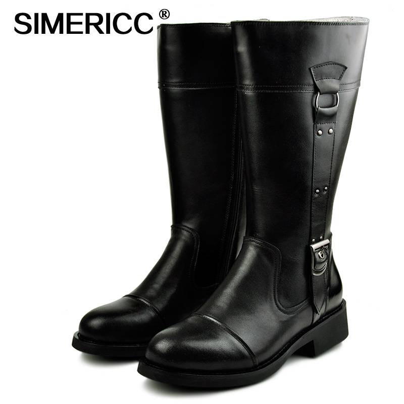 Winter leather warm men's boots full cowhide boots men's high boots motorcycle parade 8282