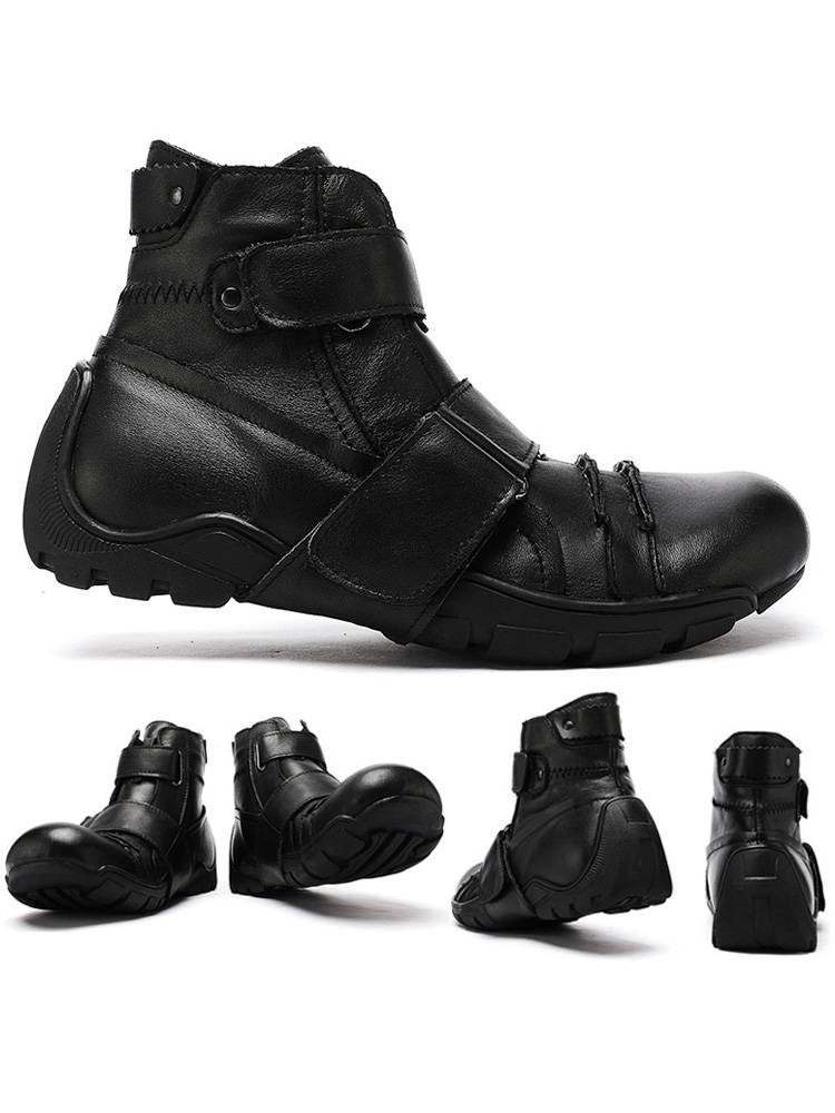 Motorcycle riding shoes Western denim Martin Leather Boots Male Big Fashion Boots Cowhide Harley Locomotive Boot Punk