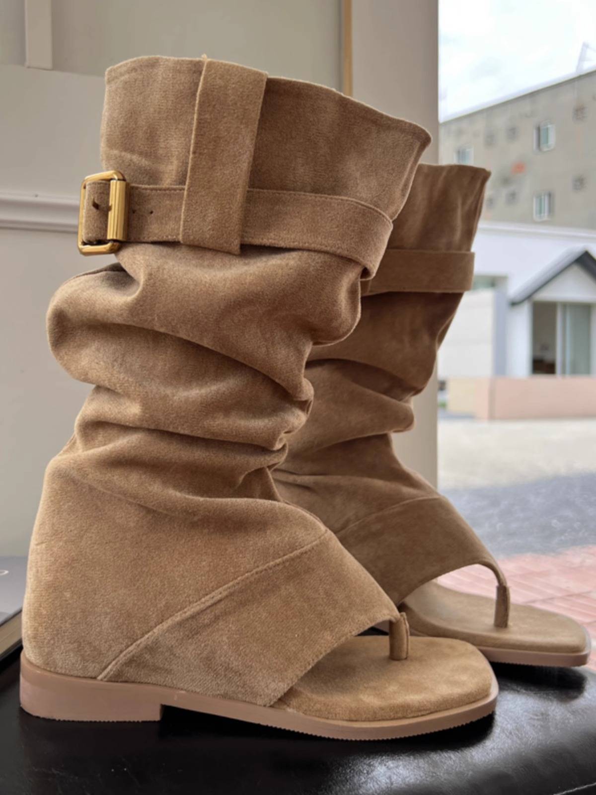 Holding toe Land Summer 2024 New Marad Pants Pipe Boots Boomia Beach increased Roman sandals female