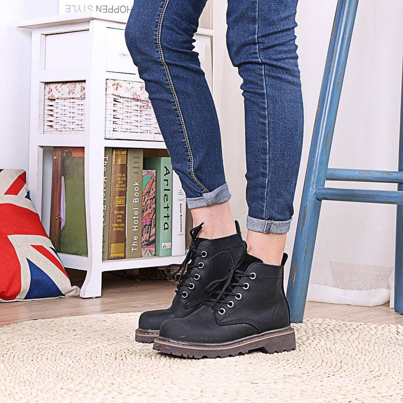 Cowhide Martin Boots Leather Boots Leather Women Boots Retro Permanent Boots Trend Workers Waterproof Waterproof Waterproof Boots Men's locomotive Boots