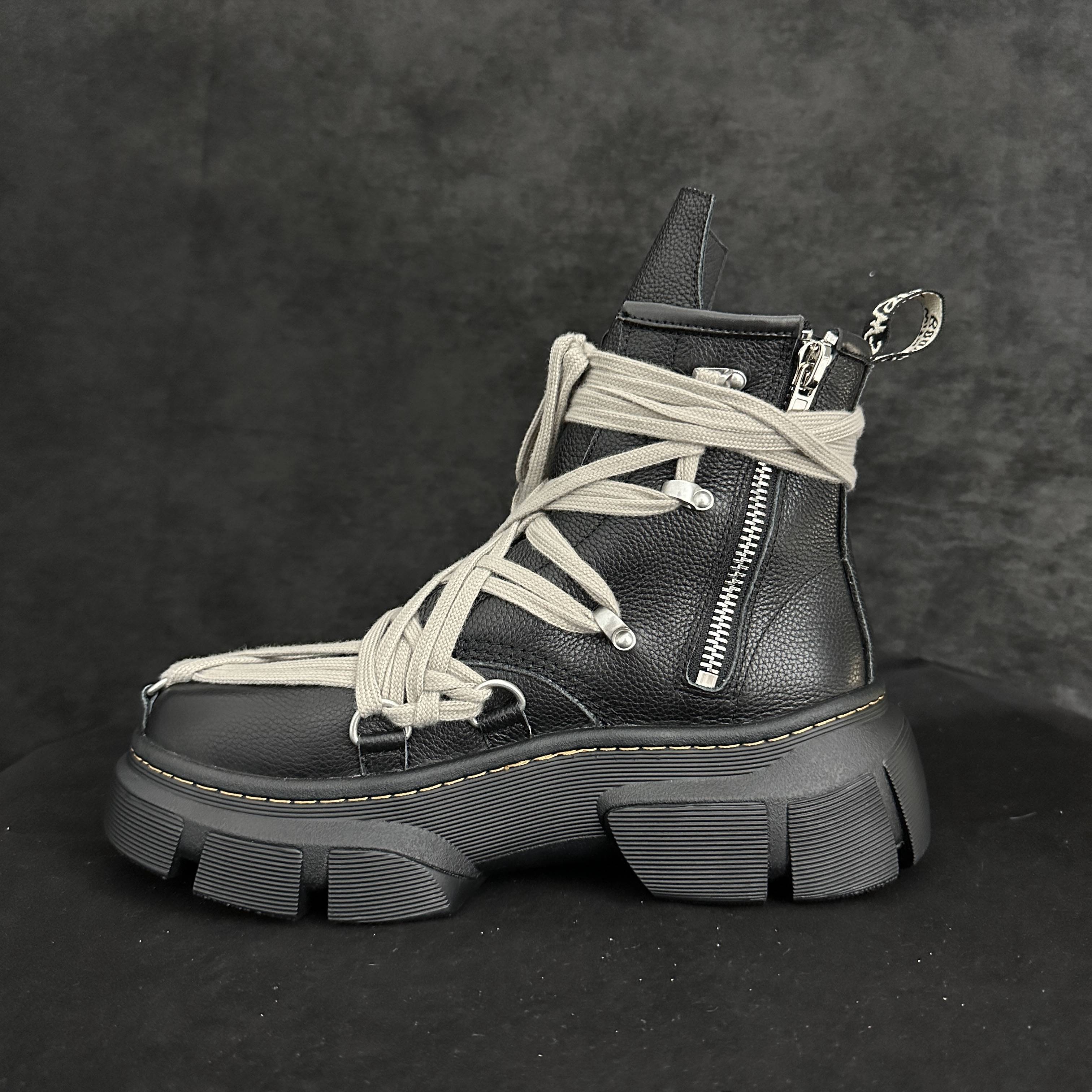 Autonomous RO co -branded Martin Boots men and women in Europe and America Diablo Mad Boarding Belt Thick Bottom Raice Leather Couple Boots