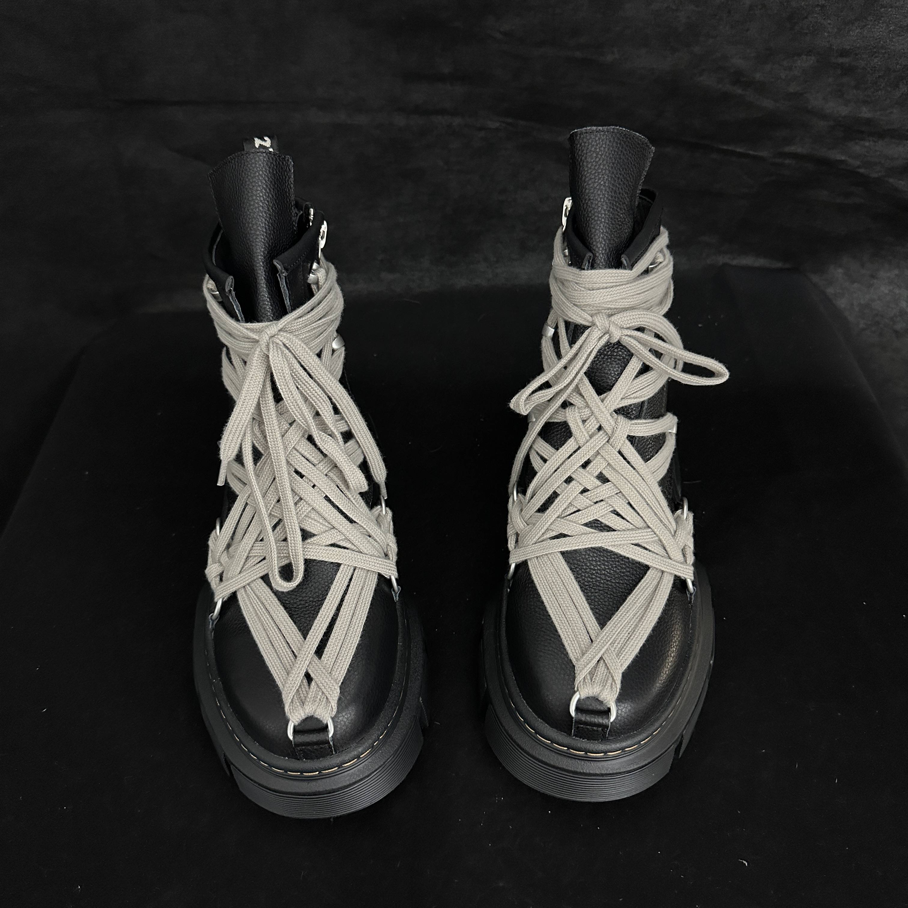 Autonomous RO co -branded Martin Boots men and women in Europe and America Diablo Mad Boarding Belt Thick Bottom Raice Leather Couple Boots