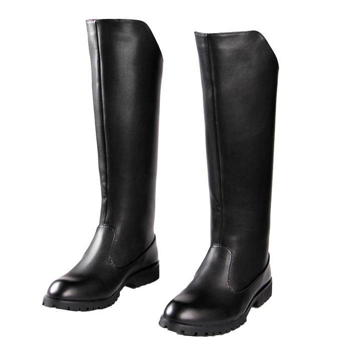 Spring boots high boots men's boots plus velvet leather boots ride boots school flag boots leisure leather boots