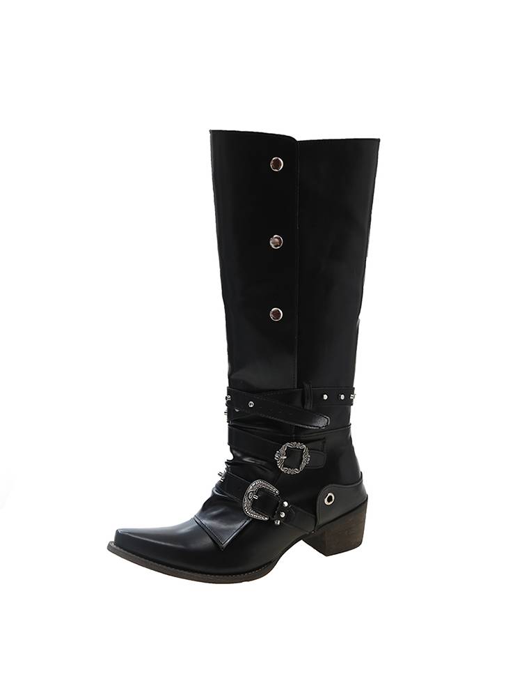 Boots kid long-boiled boots, new hot hot chicks with knight boots, black punk boots, fall 2023