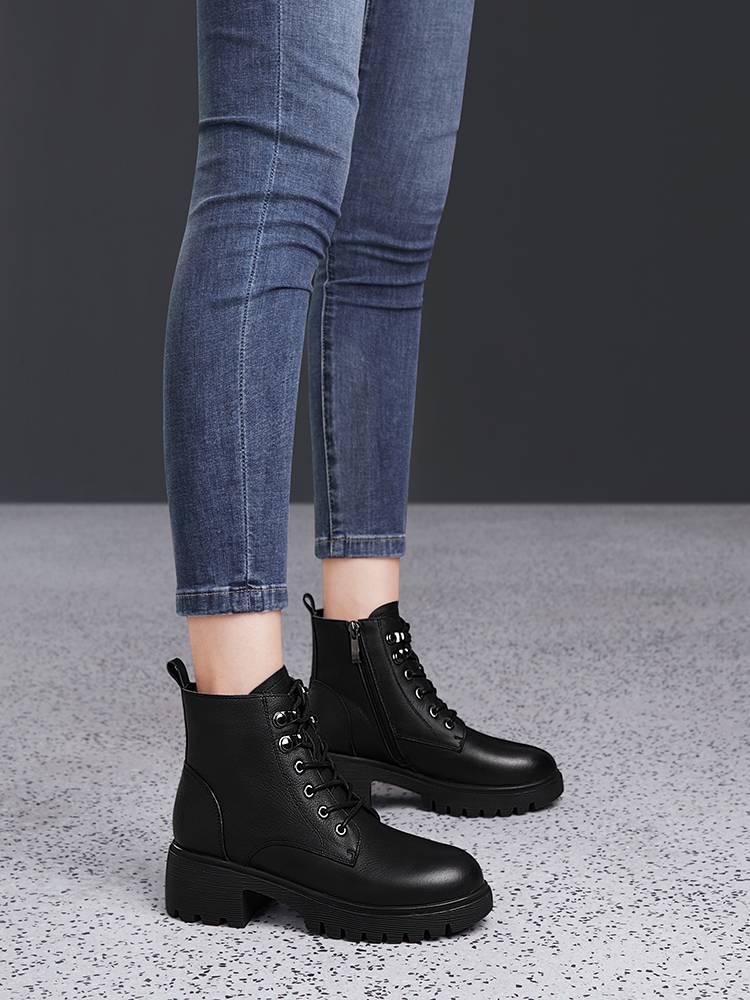 Rich Bird Martin Boots Female thick soled shoes 2024 new leather shoes and horse boots leather mother shoes spring and autumn single shoes and short boots