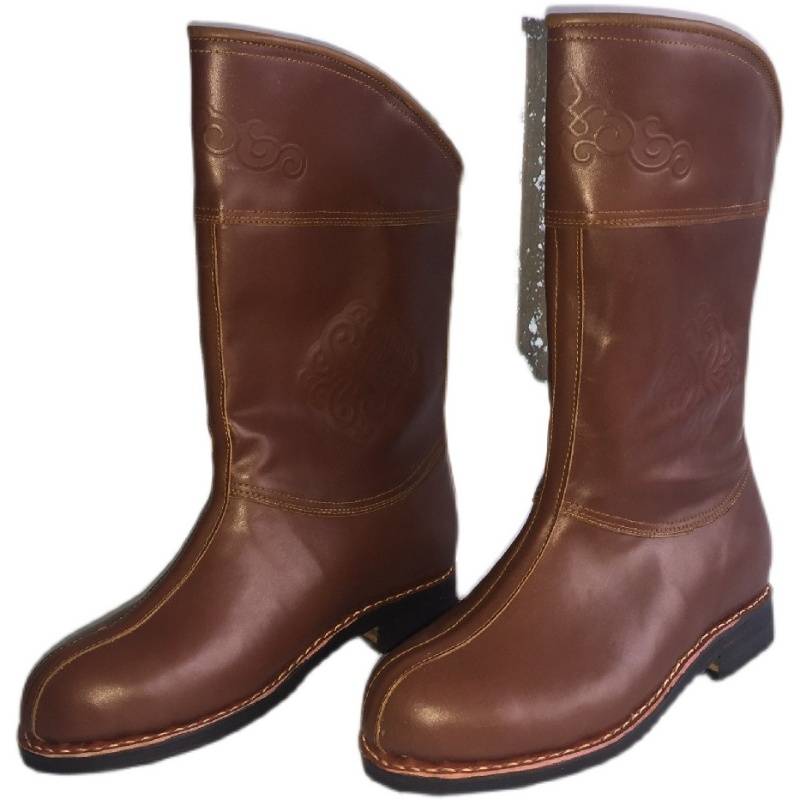 The hawk special treats male and female oxen-near-near-near-mongol boots with brown on the outside