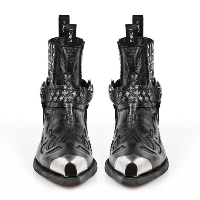 Polyhead Chelsea boots 2024 autumn new leather retro metal head west denim boots men and women increase boots