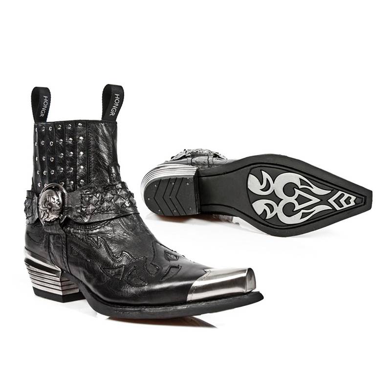 Polyhead Chelsea boots 2024 autumn new leather retro metal head west denim boots men and women increase boots