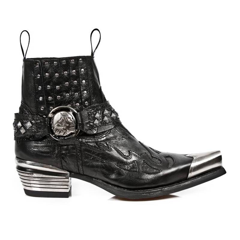 Polyhead Chelsea boots 2024 autumn new leather retro metal head west denim boots men and women increase boots