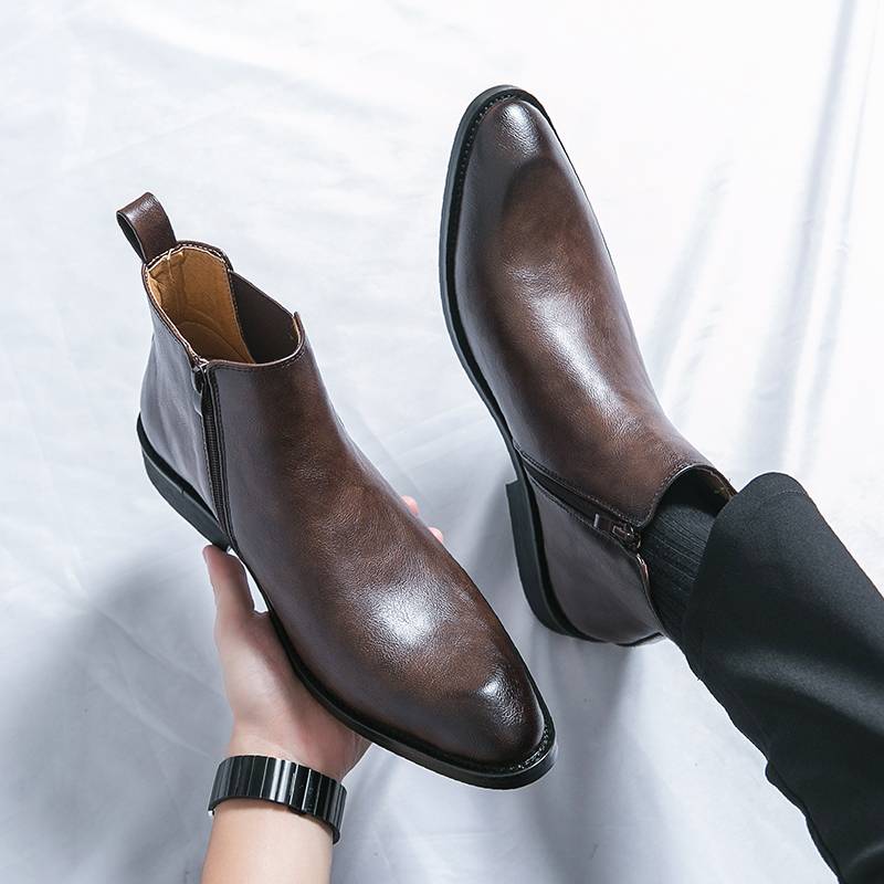 Chelsea boots men's Martin boot business increases casual British high -level high -level high -top hairstyle gang pointed boots