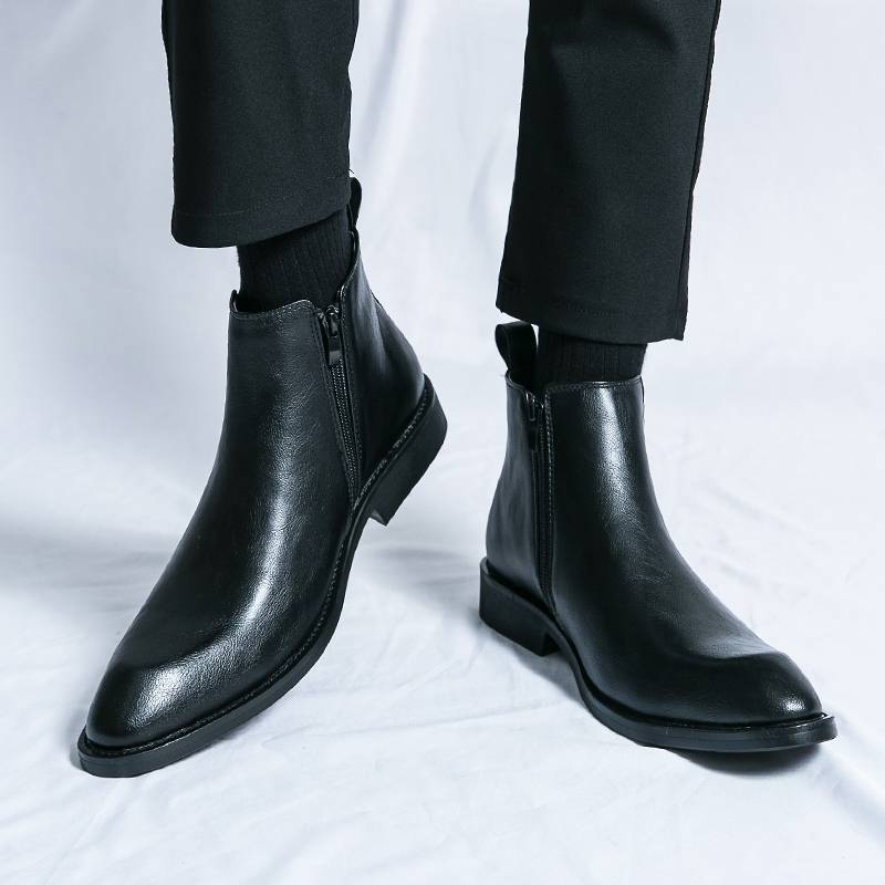 Chelsea boots men's Martin boot business increases casual British high -level high -level high -top hairstyle gang pointed boots