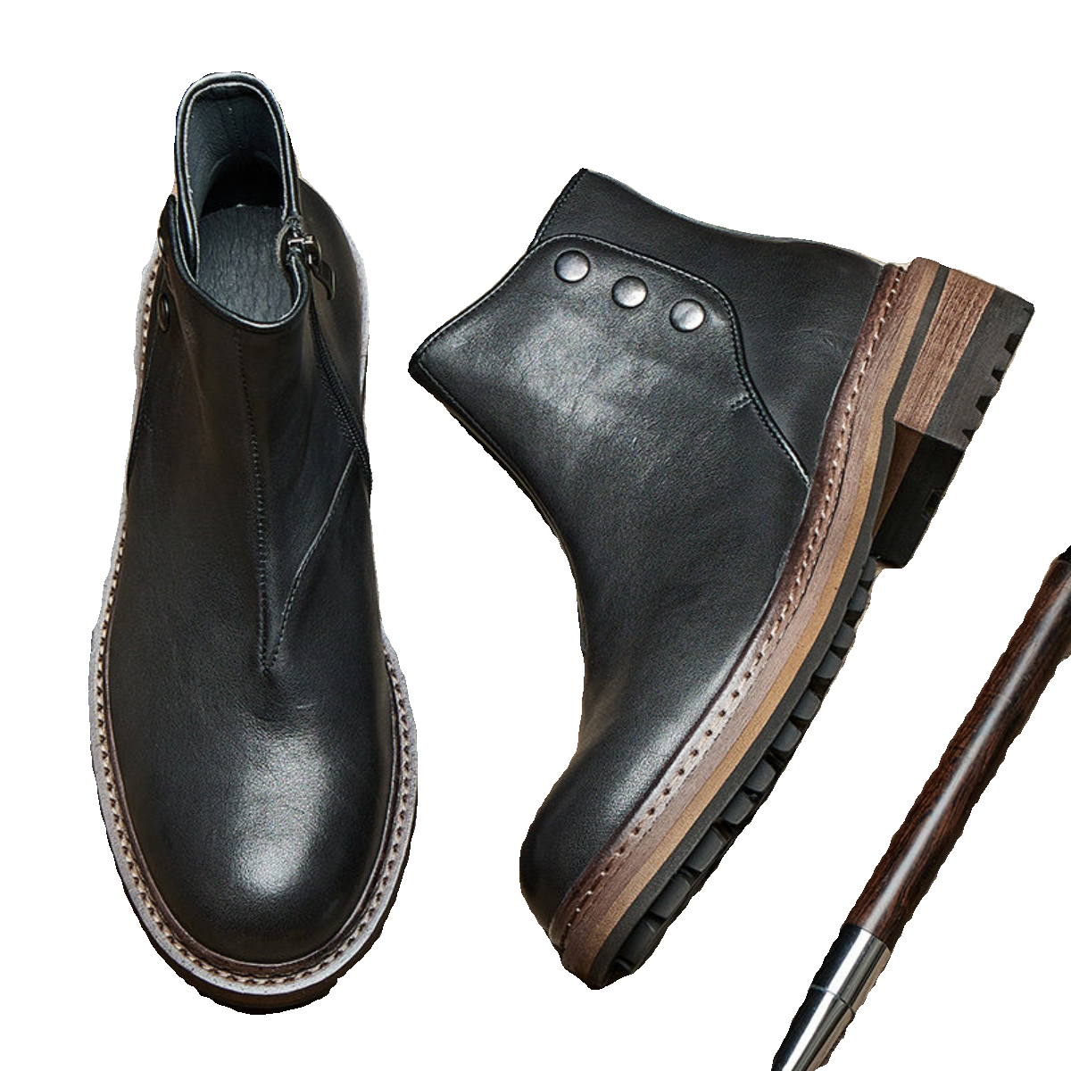 Fashion and leisure versatile leather retro trend, Binglun, brown Chelsea boots men's boots new Martin boots