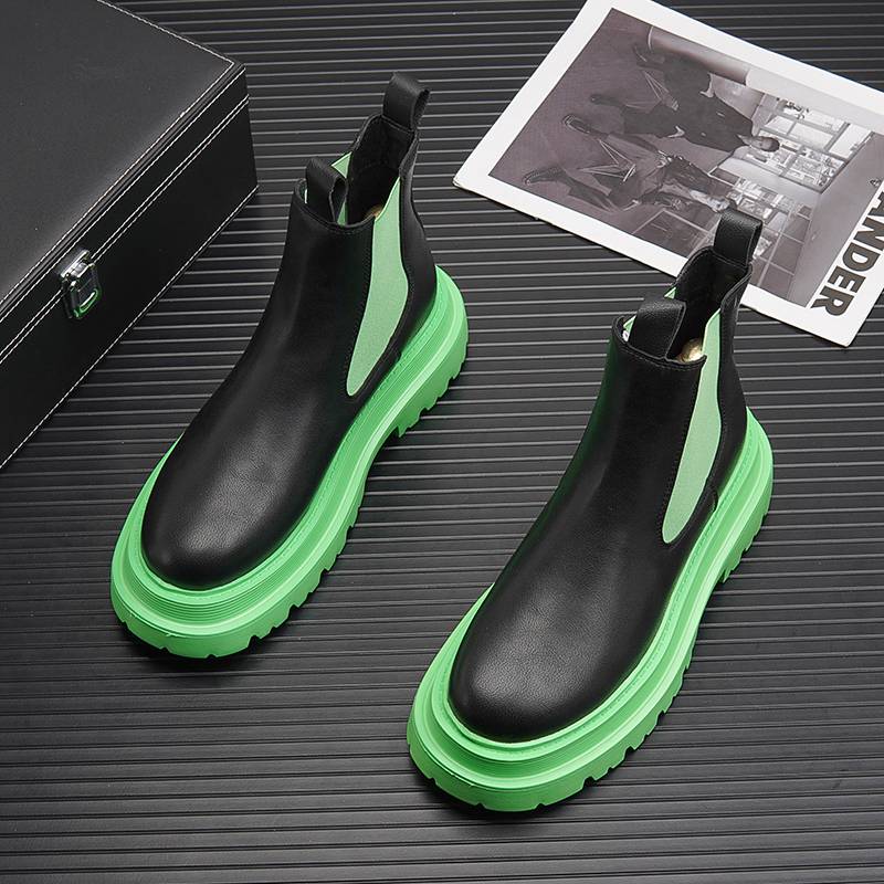 White Chelsea boots male 2024 spring new breathable in the air -to -bottom short boots men's internal increase Martin boots