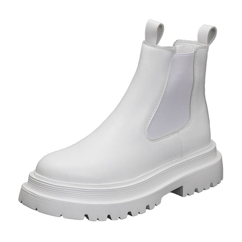 White Chelsea boots male 2024 spring new breathable in the air -to -bottom short boots men's internal increase Martin boots