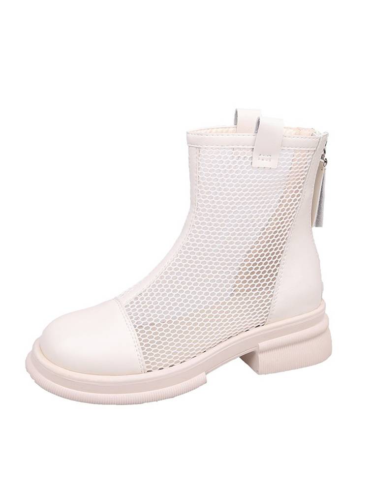 Guidi Fame mesh hollow short boots female summer new breathable busts leather thick bottom Martin boots female thin