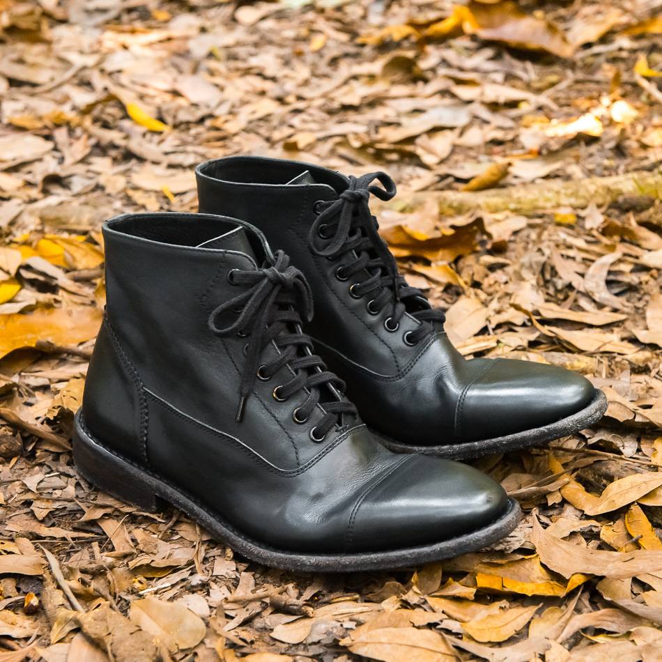 play!Wash and make old!Handmade calf leather lace -up horse boots men's autumn and winter Martin boots in martial arts boots