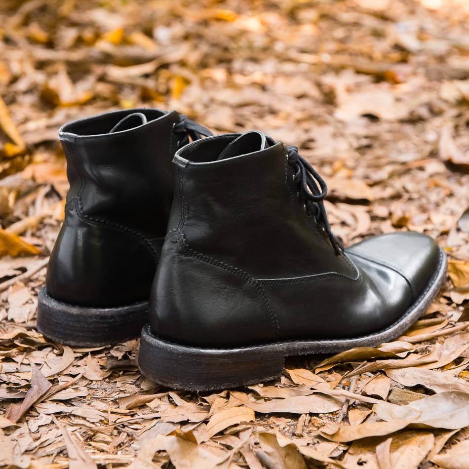 play!Wash and make old!Handmade calf leather lace -up horse boots men's autumn and winter Martin boots in martial arts boots