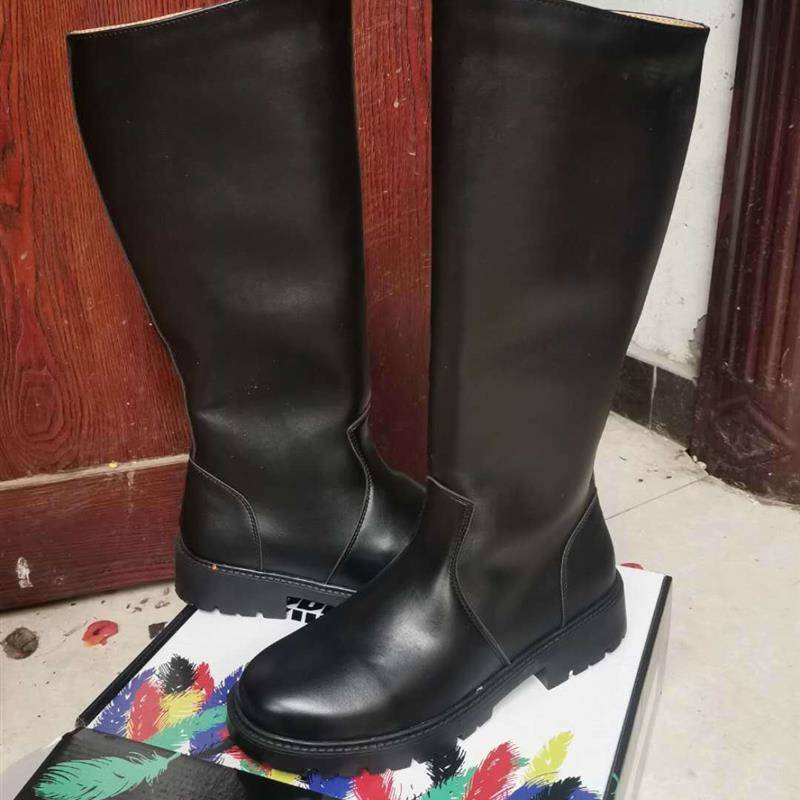 British high boots riding ride boots, men's and women, fur boots, flag -raised fiber boots, show high boots equestrian boots drum band boots