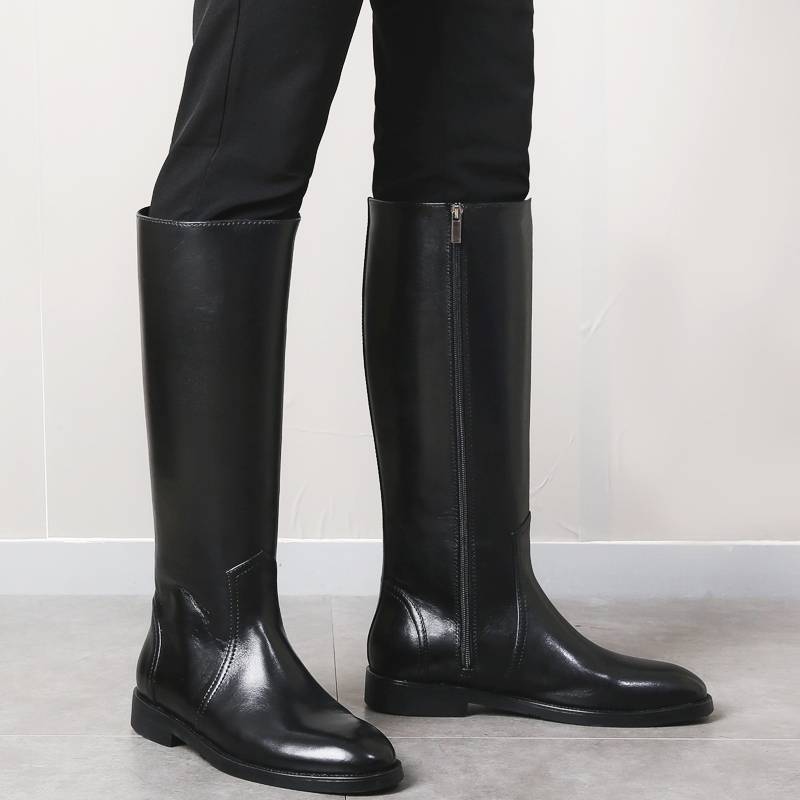 Winter men's high boots equestrian boots flag -raising boots real cowhide boots instrument warfare boots warm cotton boots wool boots