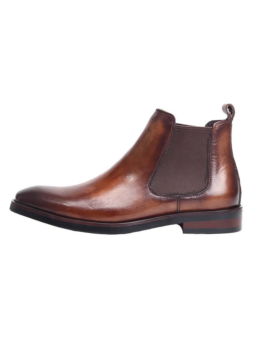 Italian retro handmade shoe British square scooter men's business format leather shoes Martin boots Chelsea boots
