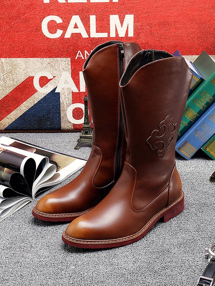 2024 Height Boots Spring Mongolian Boots Boot Boots British Martin Boots Leather Boots Korean Fashion Boots Men's shoes