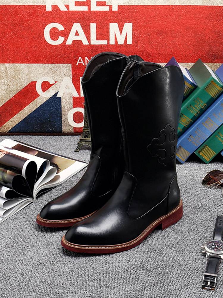 2024 Height Boots Spring Mongolian Boots Boot Boots British Martin Boots Leather Boots Korean Fashion Boots Men's shoes