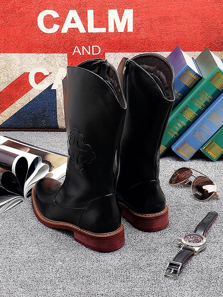 2024 Height Boots Spring Mongolian Boots Boot Boots British Martin Boots Leather Boots Korean Fashion Boots Men's shoes