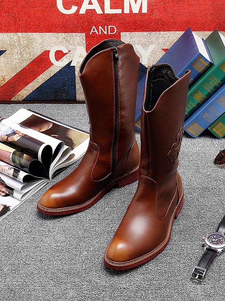 2024 Height Boots Spring Mongolian Boots Boot Boots British Martin Boots Leather Boots Korean Fashion Boots Men's shoes