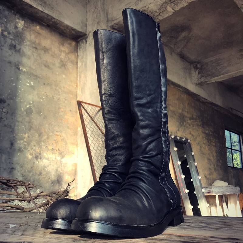 Naose Western denim boots horse boots men's Martin boots boots over knee boots men's boots COSPLAY shoes boots