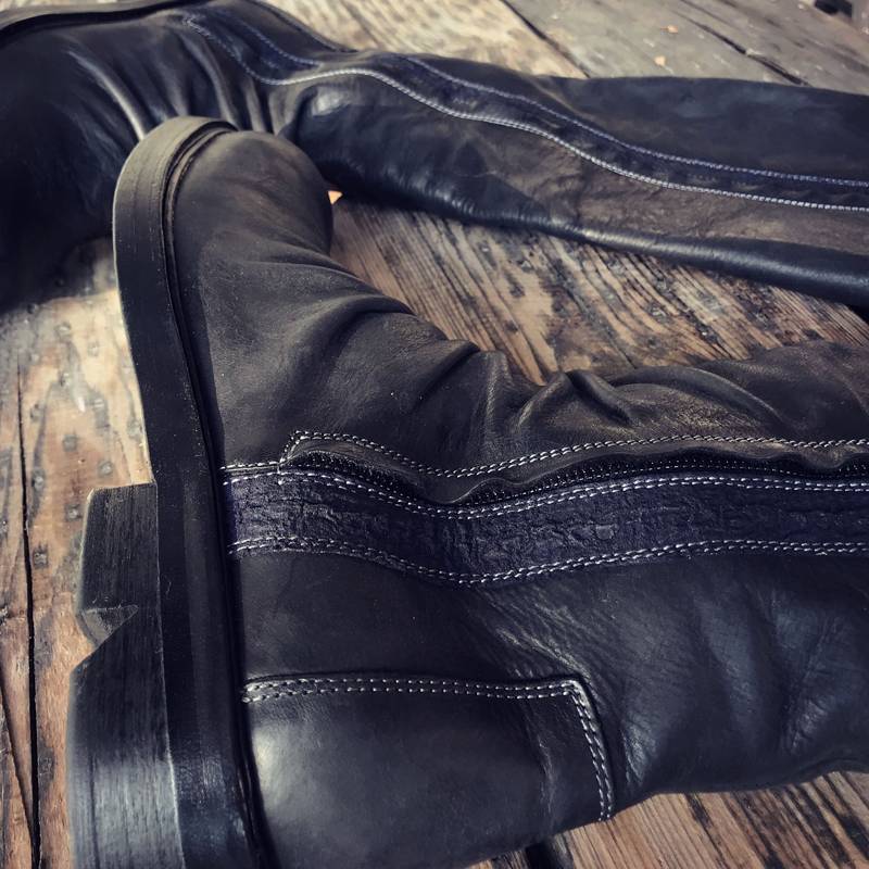 Naose Western denim boots horse boots men's Martin boots boots over knee boots men's boots COSPLAY shoes boots