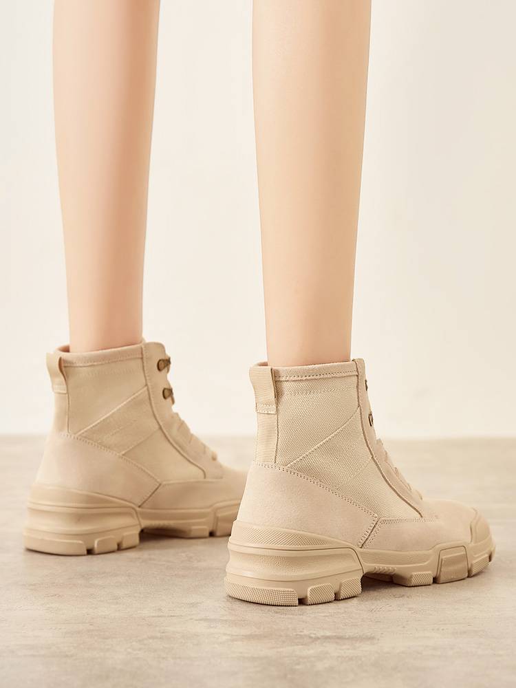 Inner increase of canvas Polyon Boots female 2024 new summer thin thick bottom outdoor mountaineering shoe desert boots female short boots