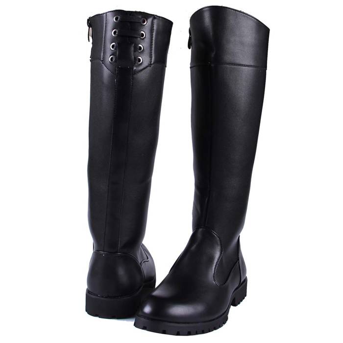 2024 new high leather boots horse boots male leisure knight boots pointed motorcycle boots