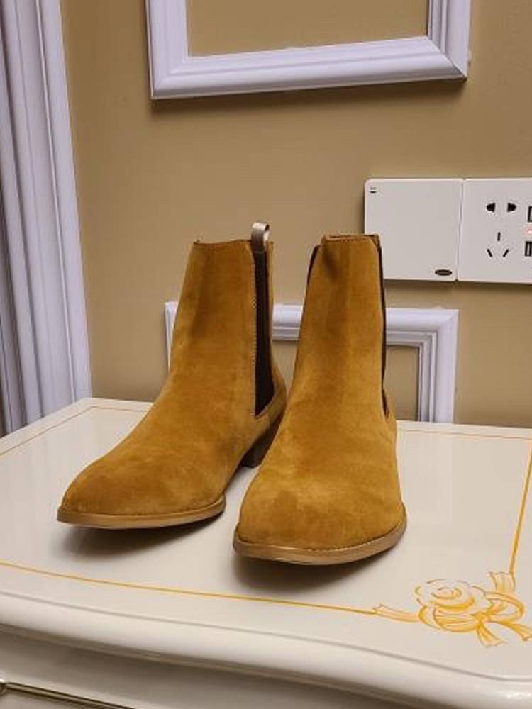 24 Summer Handmade European and American CHELSEA BOOT Chelsea Boots Male Leather Sturded Stochable British Martin Martin Boots