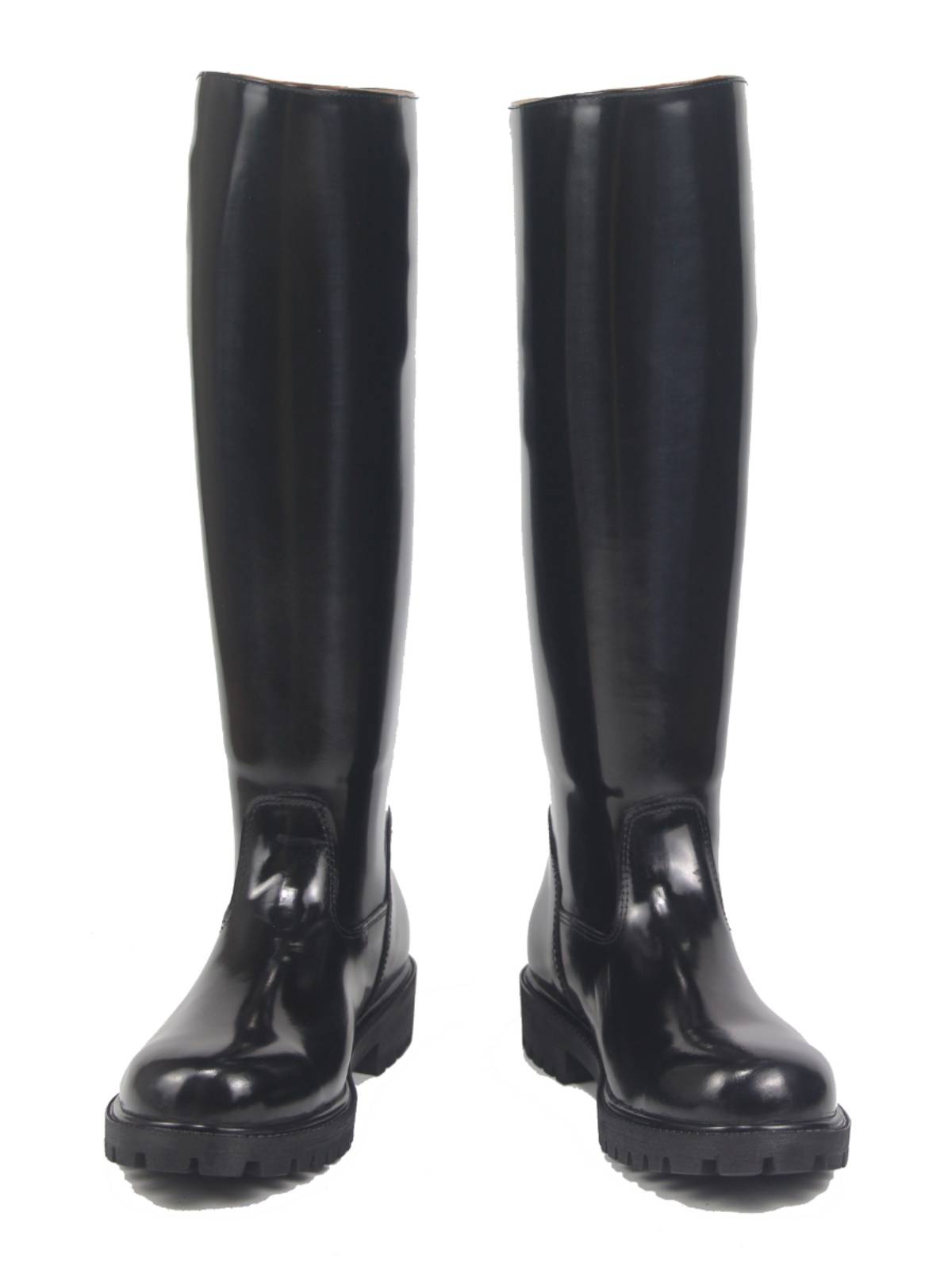 Instrument boots Russian equestrian horse boots inside and outside thick cowhide high -cylinder police boots, locomotive boots, round head big teeth customization