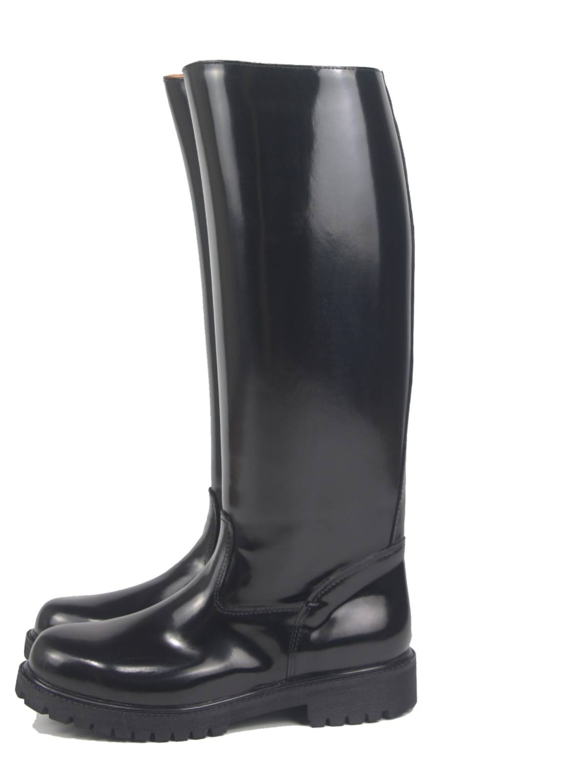 Instrument boots Russian equestrian horse boots inside and outside thick cowhide high -cylinder police boots, locomotive boots, round head big teeth customization
