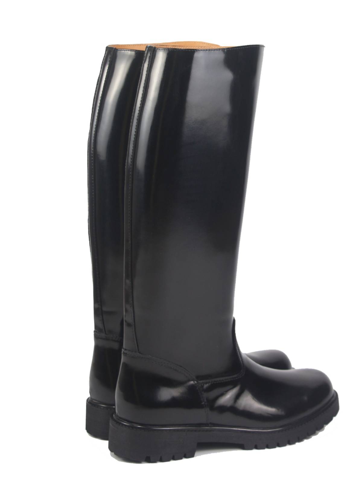 Instrument boots Russian equestrian horse boots inside and outside thick cowhide high -cylinder police boots, locomotive boots, round head big teeth customization