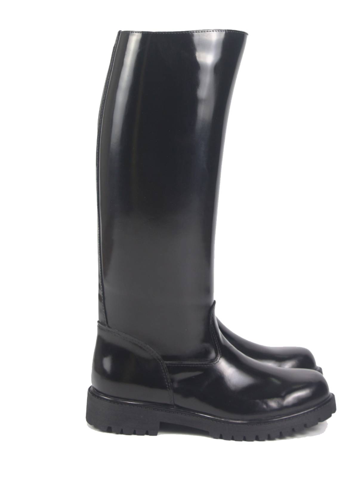Instrument boots Russian equestrian horse boots inside and outside thick cowhide high -cylinder police boots, locomotive boots, round head big teeth customization