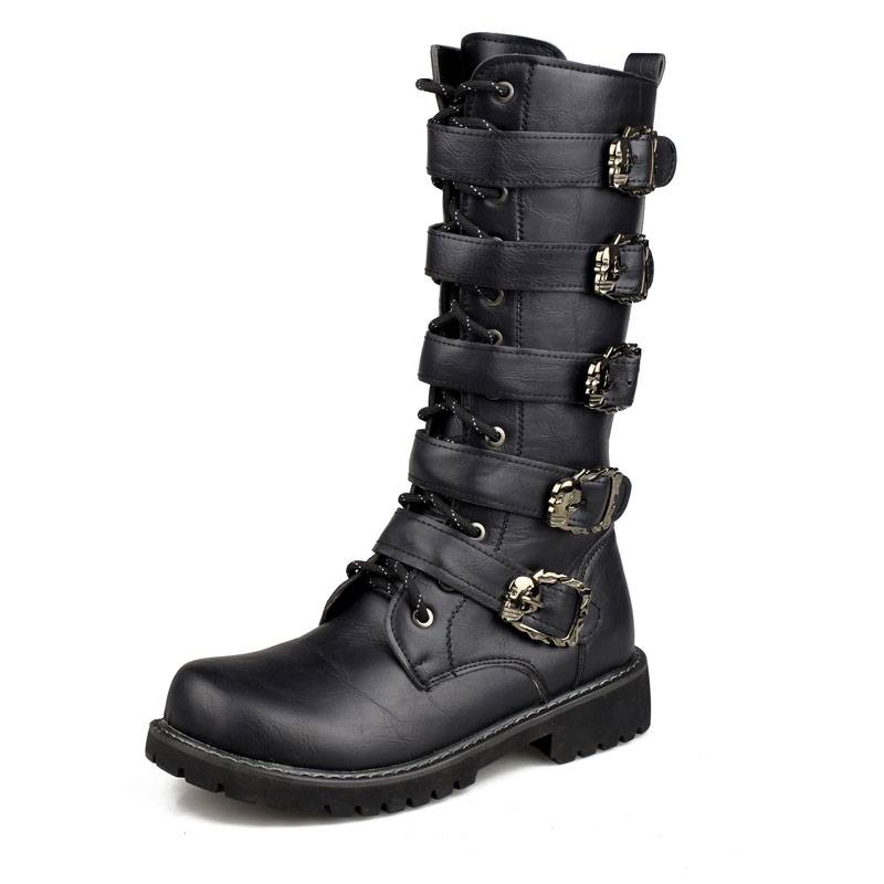 Autumn new high -men boots, large size leather boots 46 men's boots 45 Martin boots men's outdoor boots trendy men's boots