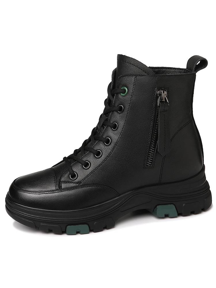 Rich Bird Leather Martin Boots Female 2024 New Winter Boots Ploves Polyded Boots All Leather Flat Boots