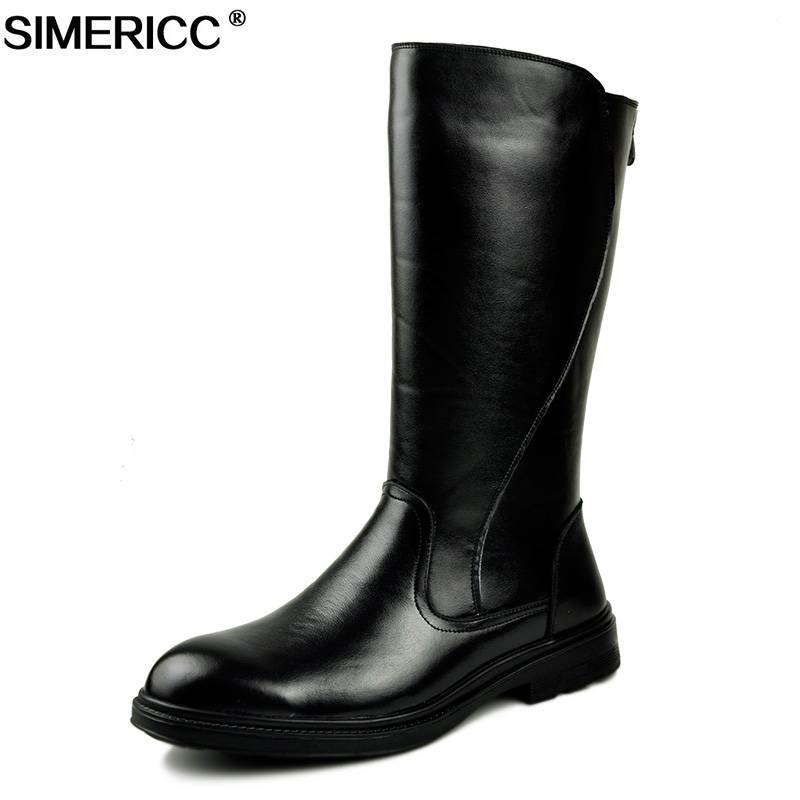 Cowhide Baldle Boots Men's parade, locomotive Knight Boots Warm Wool Boots Horse Boots Martin Boot 1519