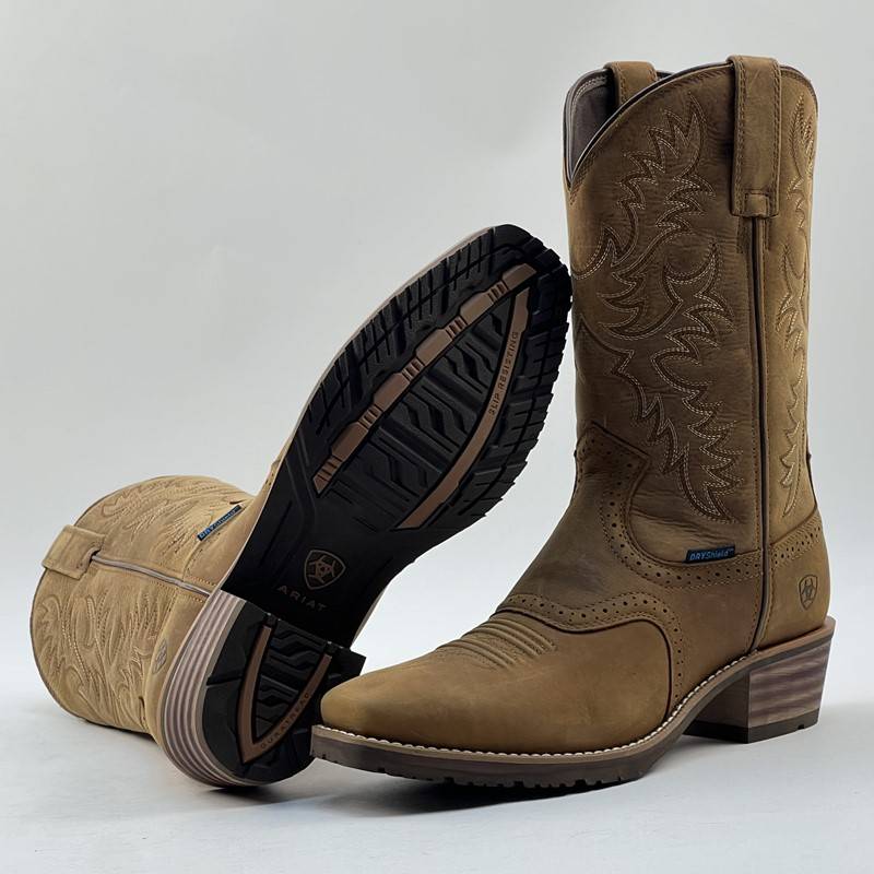 43 yards classic high -end solid solid special sewing coarse heel men's denim boots Knight horse boots small square sleeve waterproof